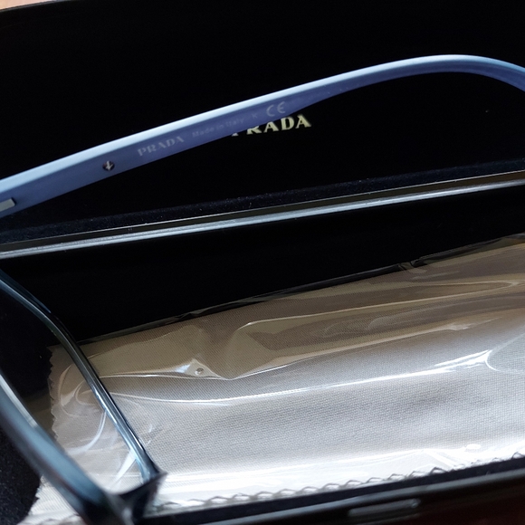 Authentic Prada Eye Glasses Frame VPS 04I Size 53, Col. CZH Crystal Blue - Picture 5 of 5